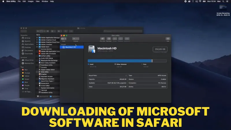 Downloading of Microsoft Software in Safari